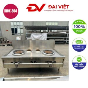 Bếp á 2 họng công nghiệp có gáy