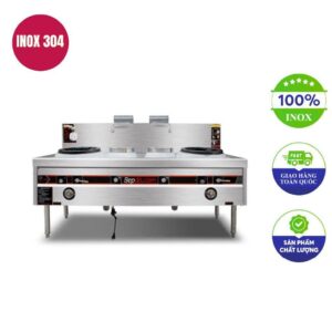 bếp á 2 họng đất có quạt thổi và 2 bầu nước 2m