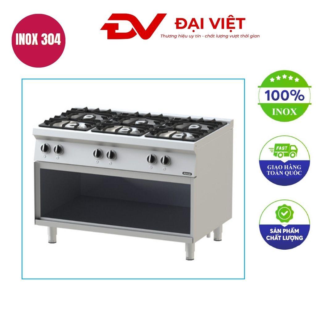 Bếp Âu 6 họng chân thấp kèm kệ dưới 1200x750x850mm