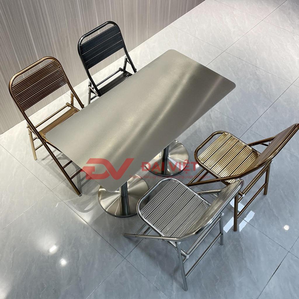 Mặt bàn inox chữ nhật 1m2 bản rộng 800mm tạo không gian thao tác rộng rãi