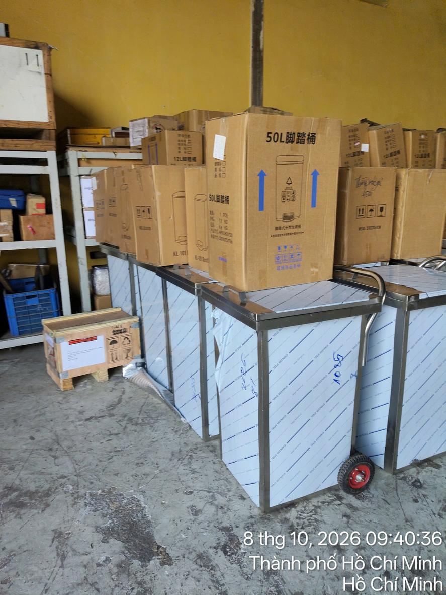Thùng rác đạp chân vuông 20 lít inox 201 - Dự án CÔNG TY CỔ PHẦN DỊCH VỤ VÀ KỸ THUẬT ĐƯỜNG BIỂN THÁI BÌNH DƯƠNG - Cơ Khí Đại Việt